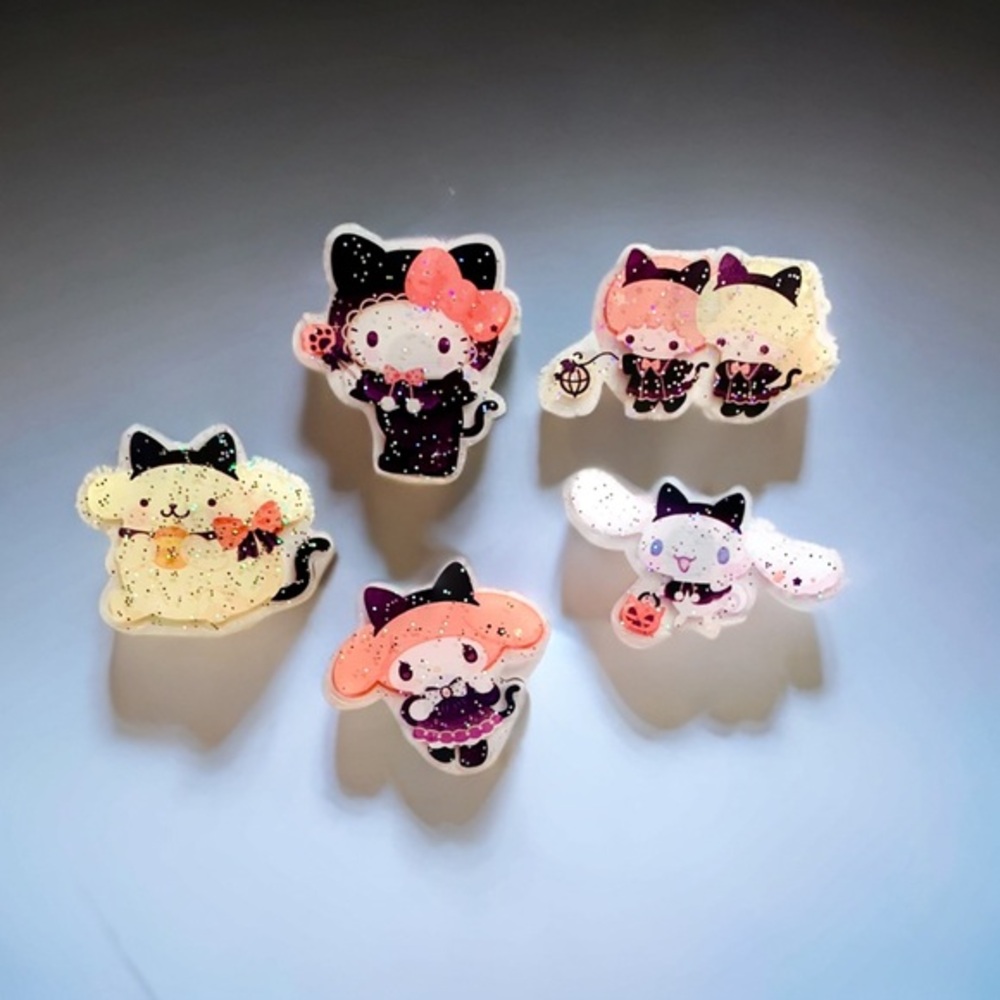 Sanrio Halloween Magnets 5 pc, Cat Costume Hello Kitty Melody Cinnamoroll Kawaii